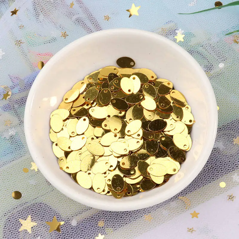 Light Gold AB розовый овал пайетки 5*8 мм яйцо формы мини с пайетками Блеск блестка для Craft DIY Одежда Швейные и ткань платья lentejuelas - Цвет: Light Gold