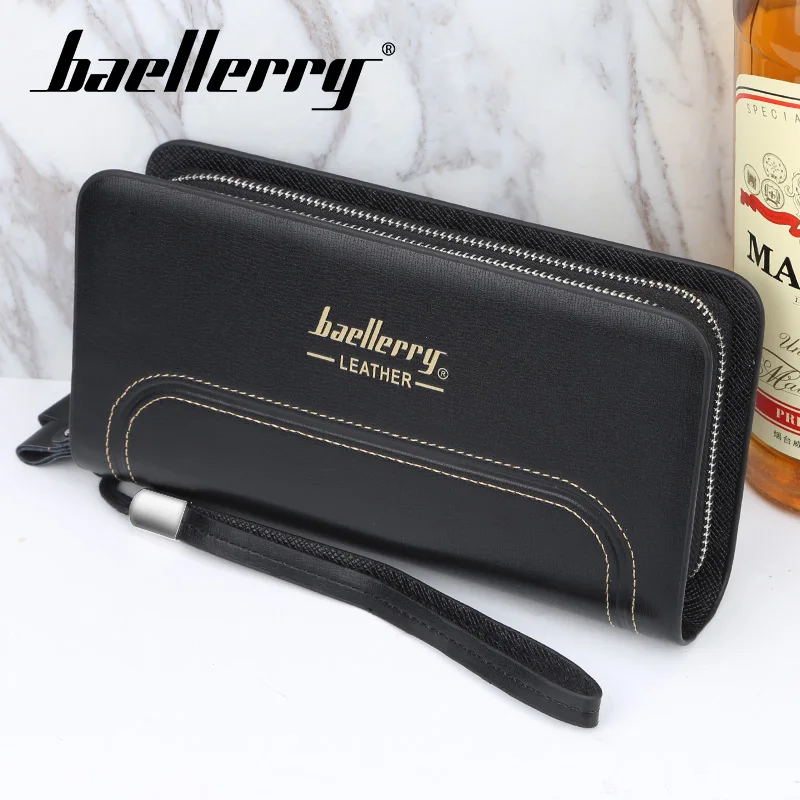 Длинные мужские кошельки Baellery с двойной молнией Винтажный Мужской клатч кошелек