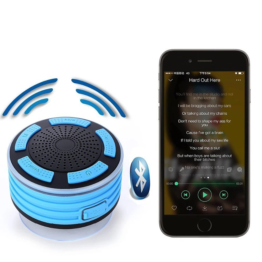Светодиодный светильник водонепроницаемый беспроводной Bluetooth динамик s FM Радио Душ динамик для iPhone samsung Xiaomi телефон ноутбук портативный динамик