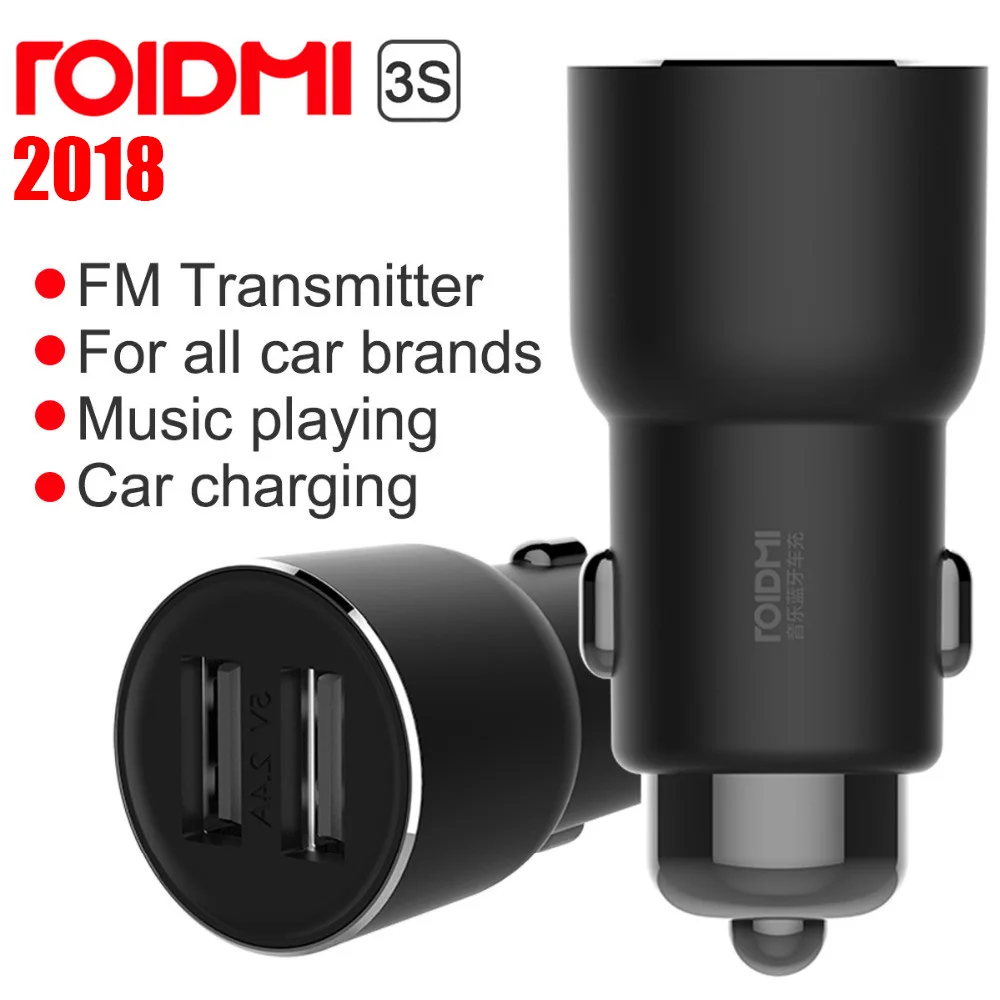 Автомобильное зарядное устройство Xiaomi ROIDMI 3S Bluetooth 5V 3.4A с умным приложением для