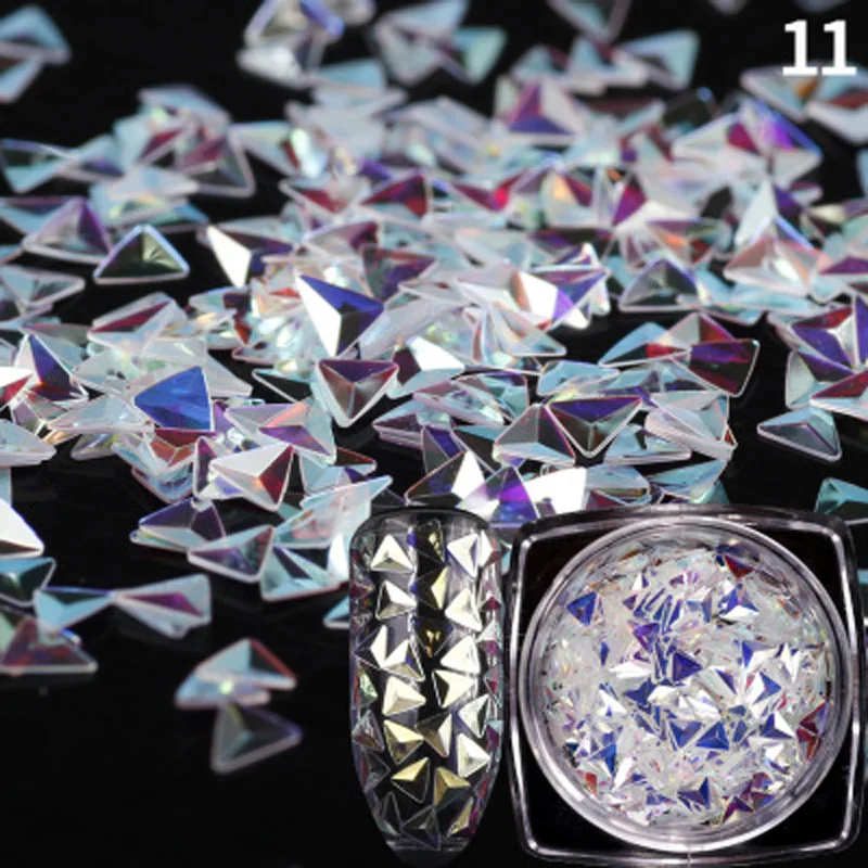 12 Color / Set Chameleon AB Nail Sequin Triangle Snowflake Sequins Manicure 3D Art DecoratiA00108XX | Красота и здоровье