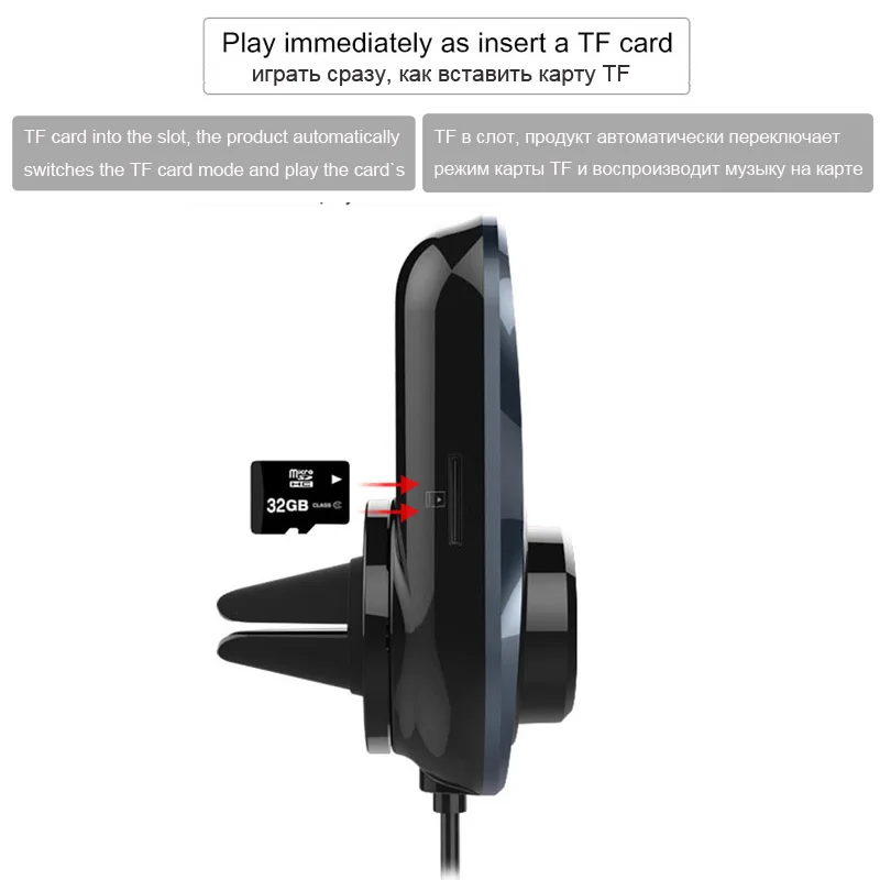 XCGaoon BC30 fm передатчик громкая связь Bluetooth 4 1 + EDR автомобильный комплект поддержка TF