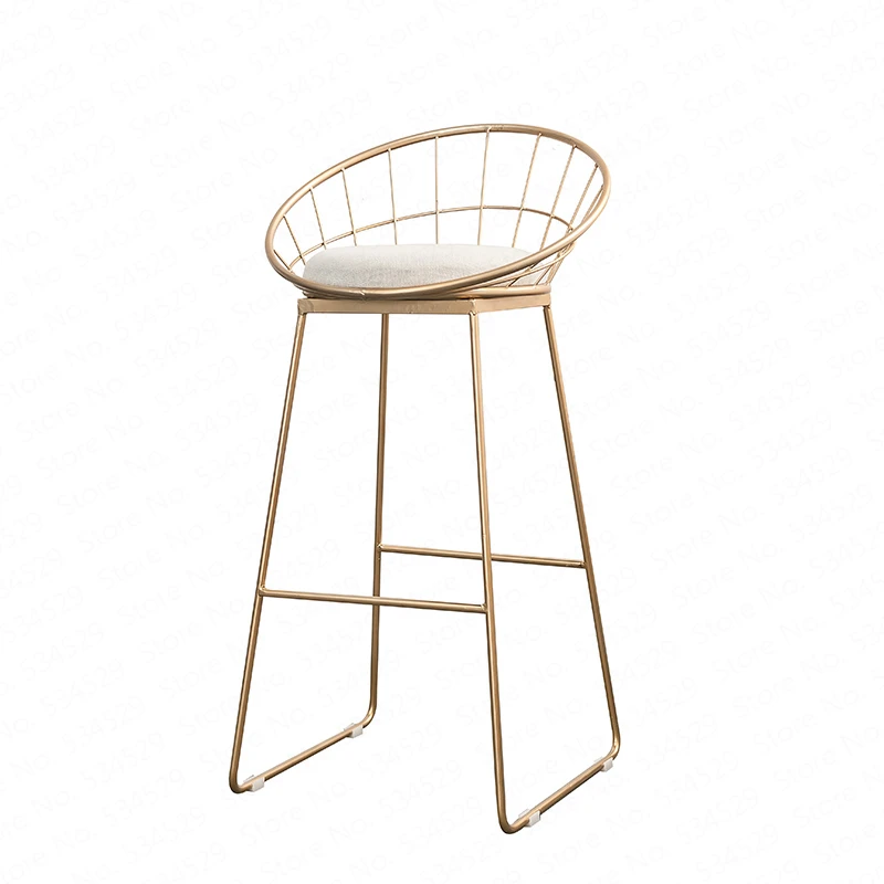Nordic Bar Stool Wrought Iron Cashier High Modern Minimalist Back Chair Creative Personality Dotomy Stools | Мебель