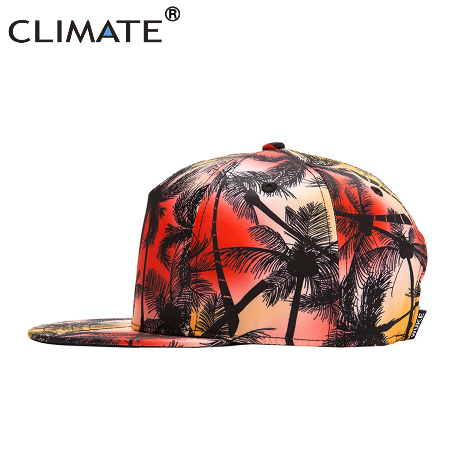 CLIMATE Coconut Tree Hip Hop Snapback Caps Men Seaside Beach Cap Vacation Rapper 3D Printing Street Dancer Dance Hat |