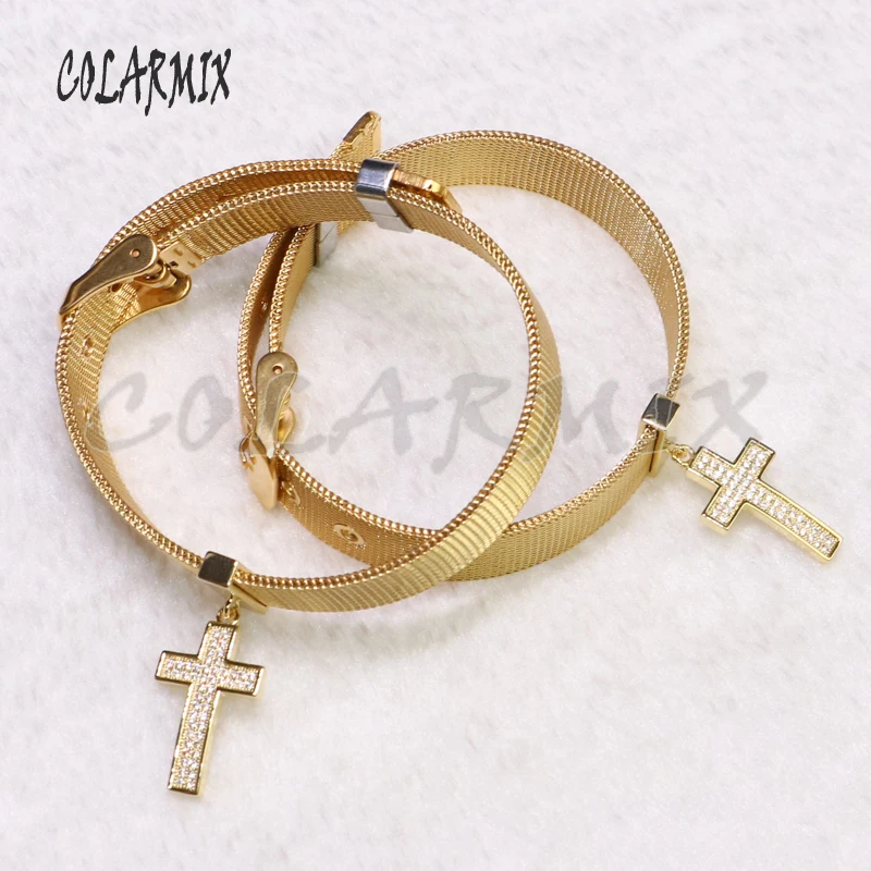 5 шт. браслет с крестом регулируемый ювелирное изделие радужным цирконием