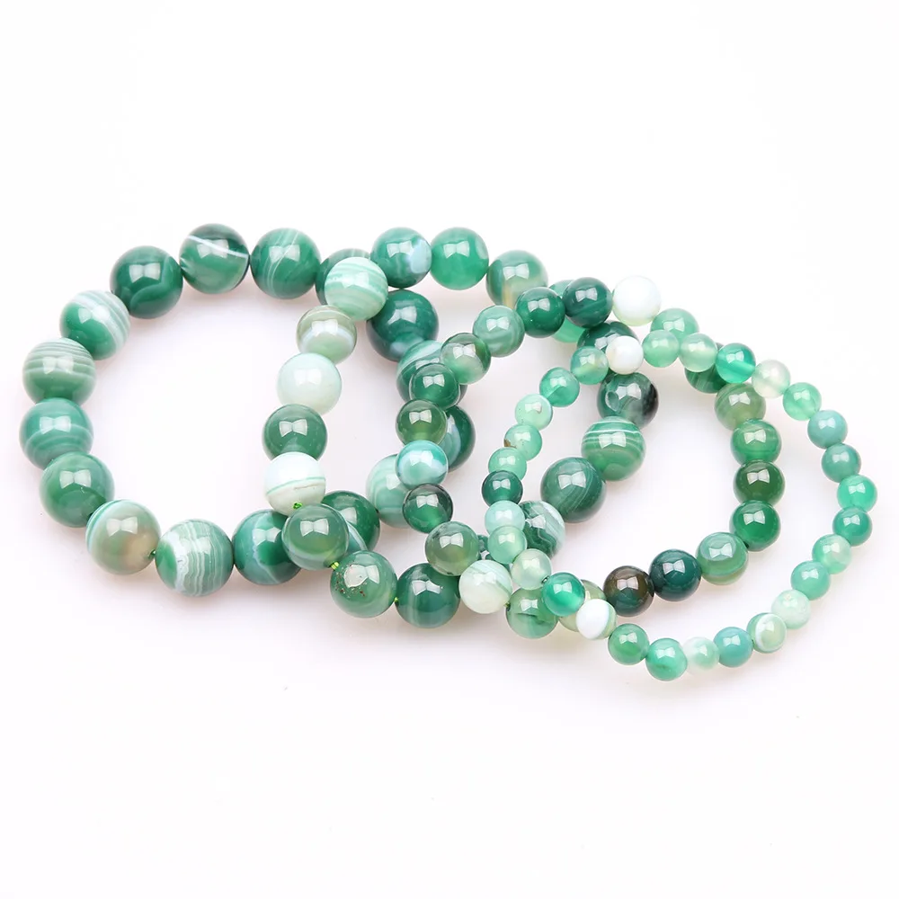 Энергетический Браслет из натурального зеленого агата малахита винтажный оникс