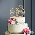Mr  Mrs свадебный торт Топпер, кольца торт Топпер для свадьбы, Mr  Mrs торт Топпер для свадьбы, из дерева в деревенском стиле Акриловый Торт Декор