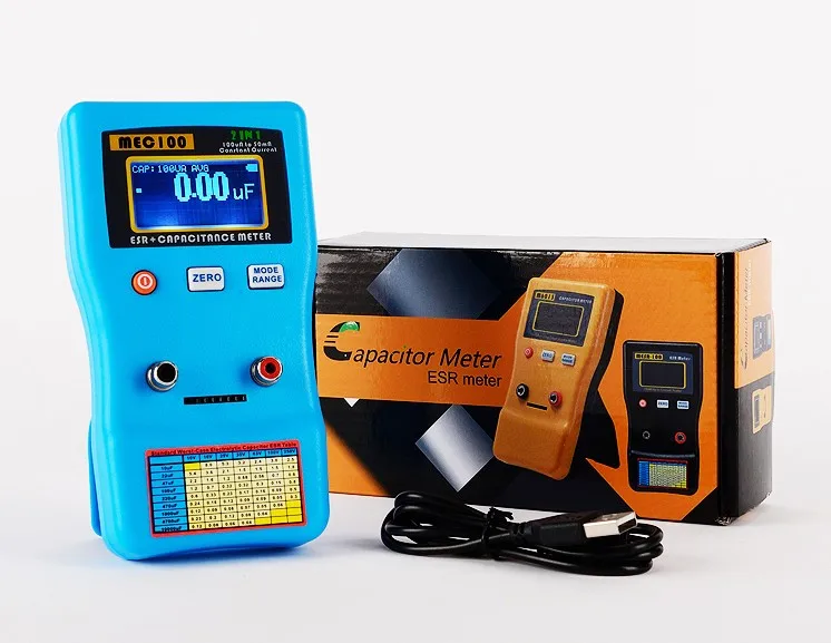 

MEC - 100 digital display automatic range electrolytic capacitor ESR meter capacitance bridge