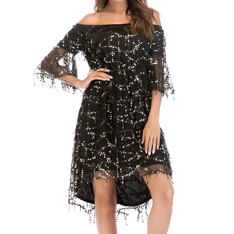 Женское платье с блестками jurkjes kleid vetements sukienka блестящее открытой спиной