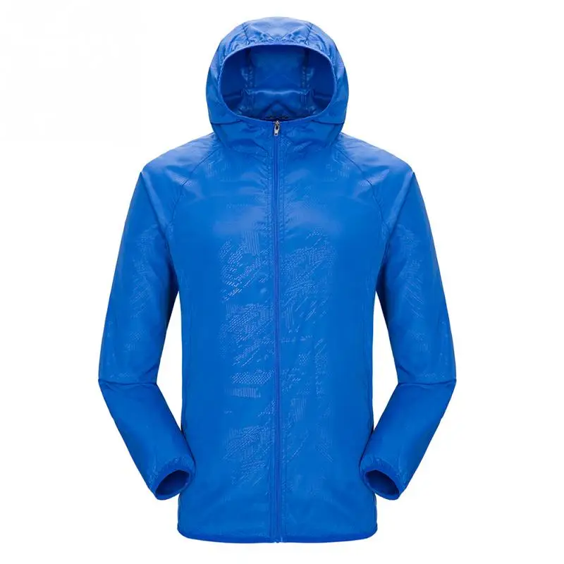 royal blue Дождевик для мужчин и женщин для пешего туризма и путешествий, водонепроницаемая ветрозащитная куртка для спорта на открытом воздухе, Быстросохнущий дождевик, солнцезащитный, унисекс#0825 - Цвет: royal blue