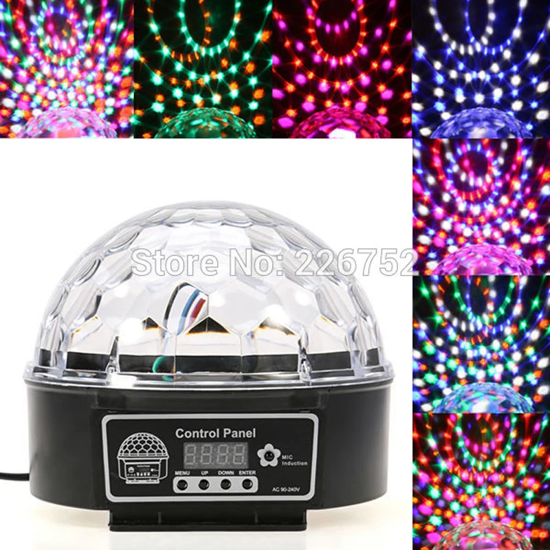 Новый 18 Вт RGB LED 6-КАНАЛЬНЫЙ Кристалл Magic Ball Световой эффект Дискотека DJ Освещение