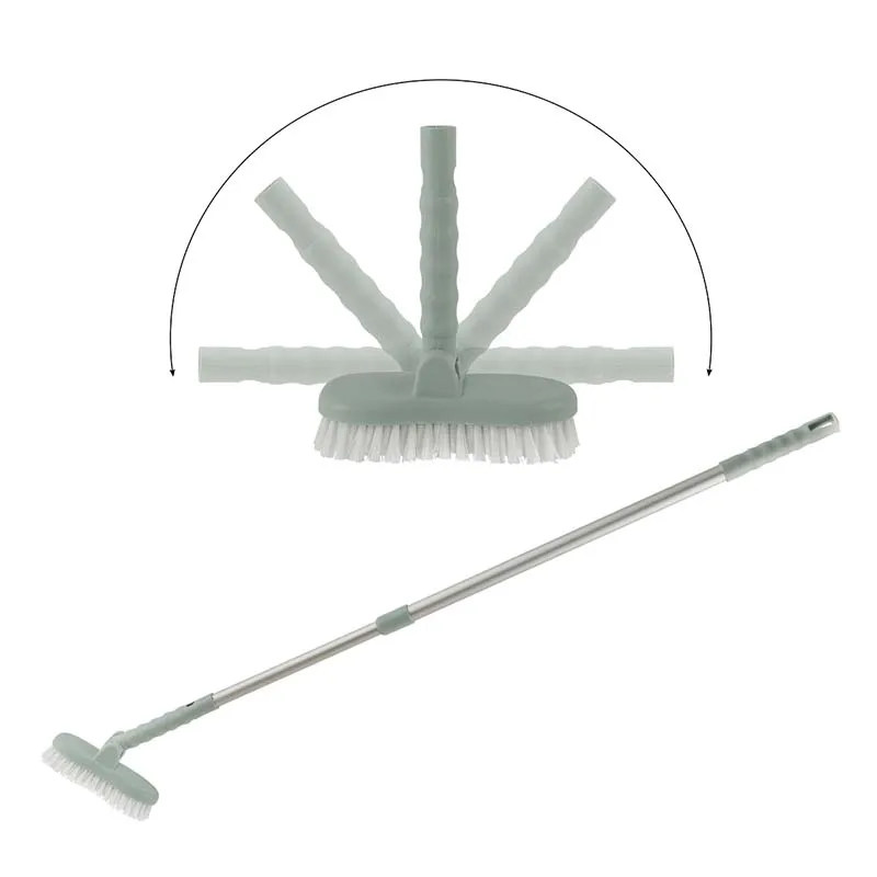 

Congis Long handle bathroom brush Aluminum Pole Tiles corner Brushes Stretchable Rotation Bathroom Floor Cleaning Tools