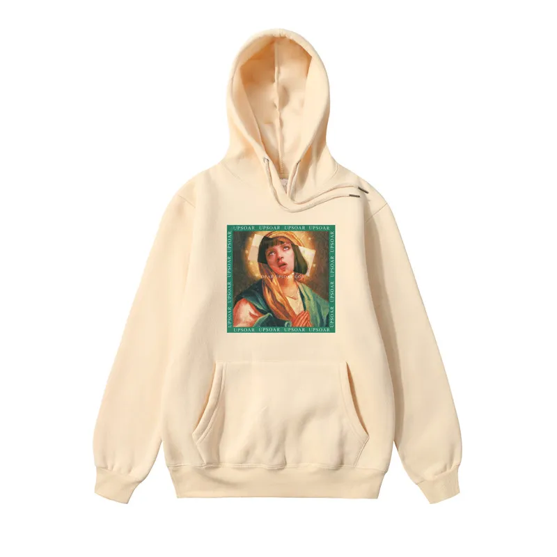Новинка 2018 harajuku Толстовка для мужчин и женщин толстовки хип-хоп Virgin Mary толстовка