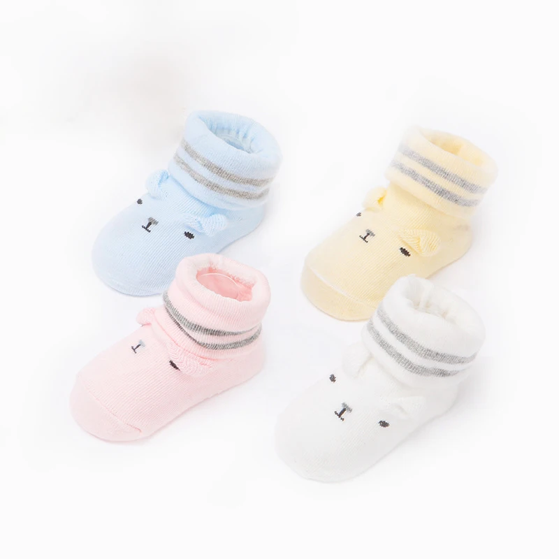 3 пары/партия детские носки осенне зимние хлопковые утепленные тапочки для