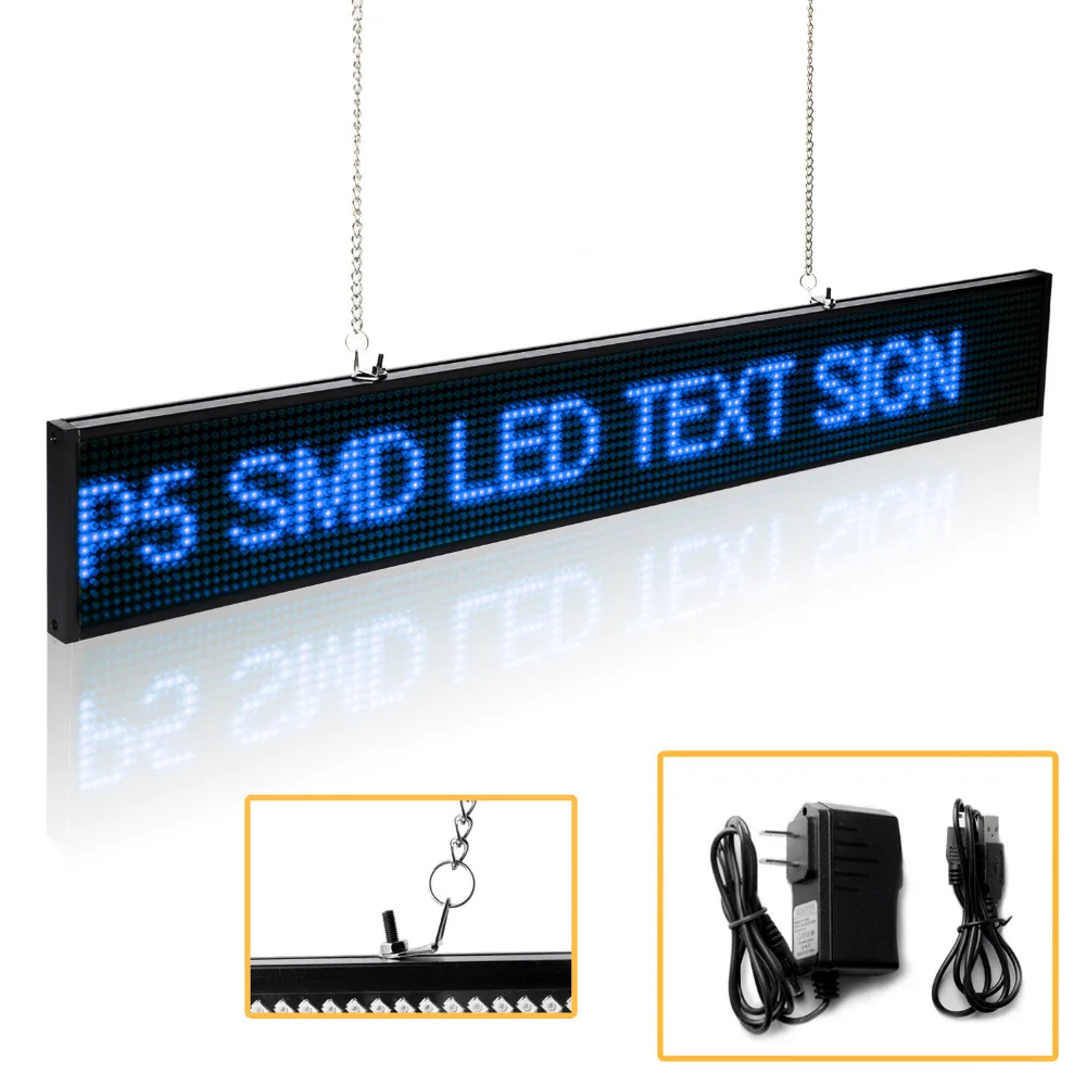 66 см P5 SMD 16*128 пикселей светодиодная вывеска Android телефон WIFI Пульт Дистанционного