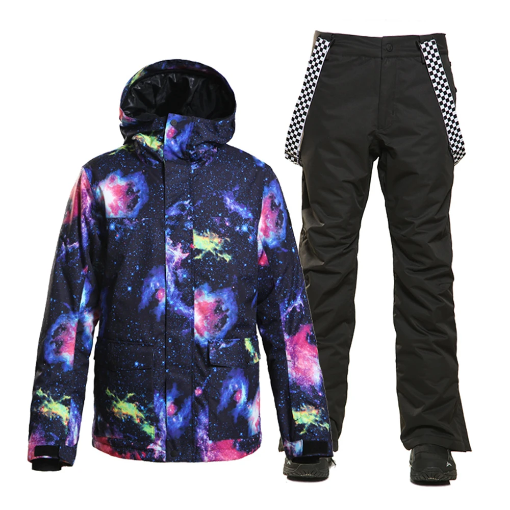 SIMAINING Ski Suit Men Snowboard Jacket + Mountain Skiing Pants Waterproof Breathable Outdoor Winter Snowboarding Warm Snow Set | Спорт и