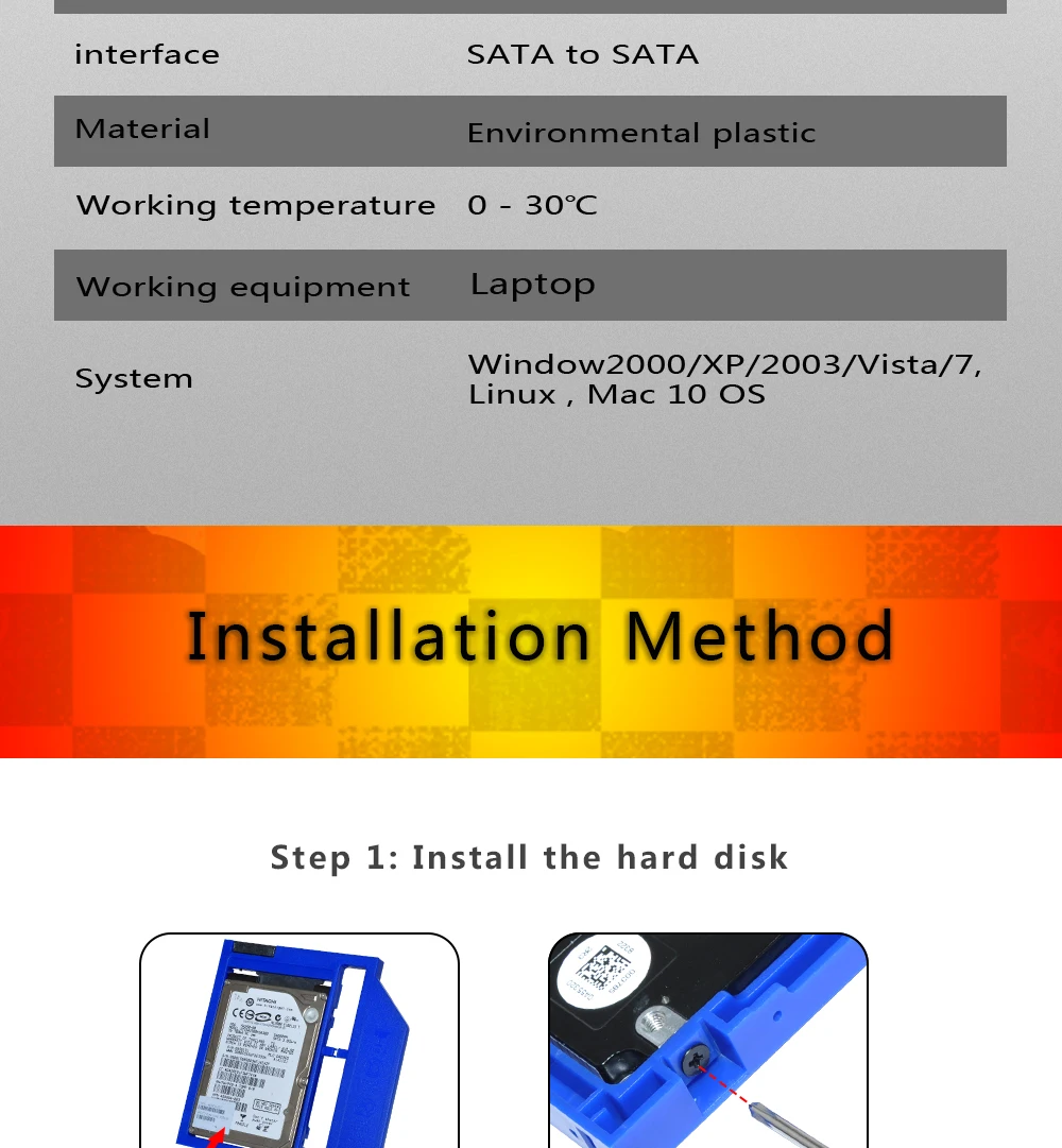 DeepFox 2nd HDD Caddy 9,5 мм SATA 3,0 2," SSD Optibay CD DVD для HDD чехол Корпус CD-ROM ODD для Apple Macbook Pro Air 13" 15"