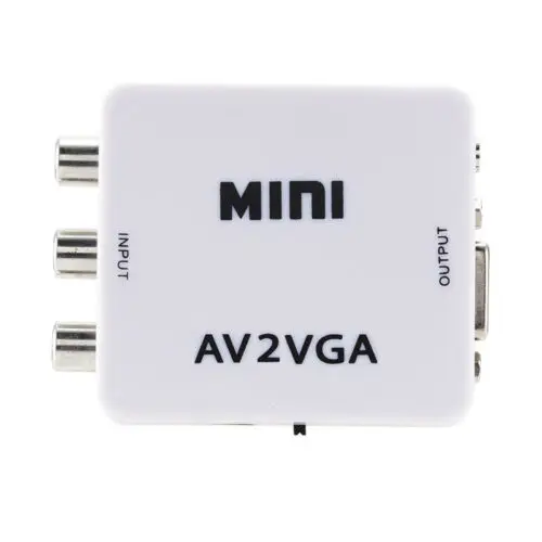 New Mini HD AV2VGA Video Converter Box AV RCA CVBS To VGA HDTV Adapter |