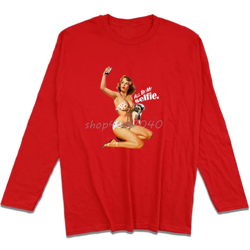 Модная Мужская хлопковая футболка с длинным рукавом пикантная Винтажная