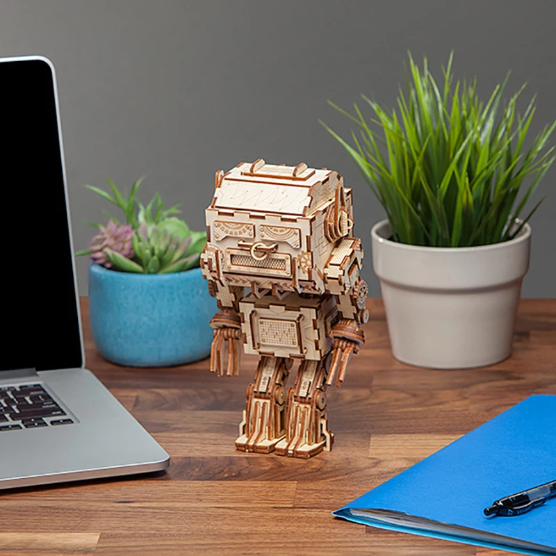 Robud механическая модель DIY 3D деревянная головоломка танцующий робот попка