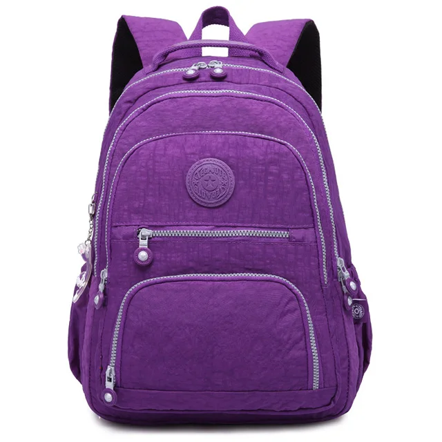 Light purple Школьная сумка для девочек-подростков, Детская сумка, водонепроницаемый школьный рюкзак, вместительный школьный портфель, дорожная сумка для унисекс, Mochila Sac A Do - Цвет: Light purple