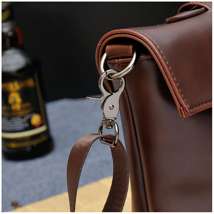 Brand Casual Men Briefcase Men Messenger Bags Business Vintage Crazy Horse Leather Shoulder Bag Male Laptop Bags for Men