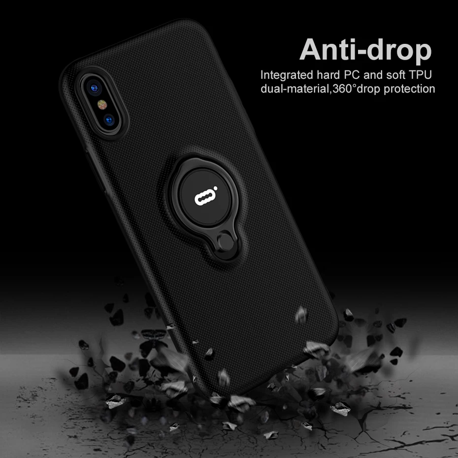 Чехол для iPhone XS Max XR 2018 магнитный держатель кольца на палец Чехлы Жесткий ПК