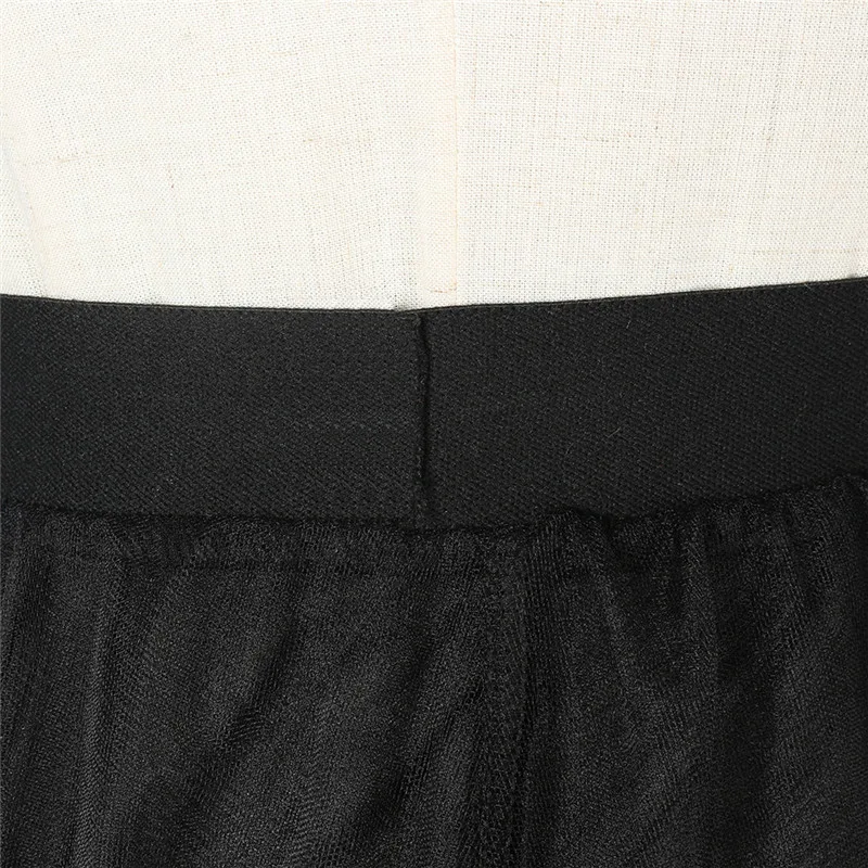 Lychee Girls Letter Ribbon Mesh Patchwork Skirts Female A-Line Mid Calf Summer Casual Women Skirt Bottoms | Женская одежда