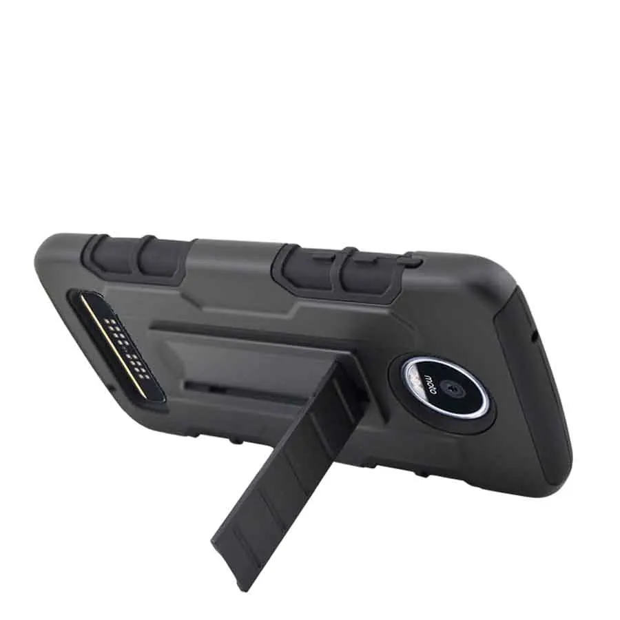 Outdoor 3 in 1 Armor Case for Motorola Moto Z Play XT6135 Stand Cover Heavy Duty Hybrid Hard Rugged Coque ZPlay 5.5" |
