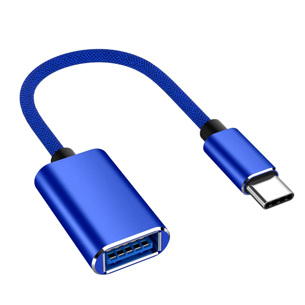 USB C адаптер OTG кабель type C к USB OTG type-C адаптер для samsung One Plus MacBook USBC OTG type-C к USB кабель конвертер - Цвет: Синий