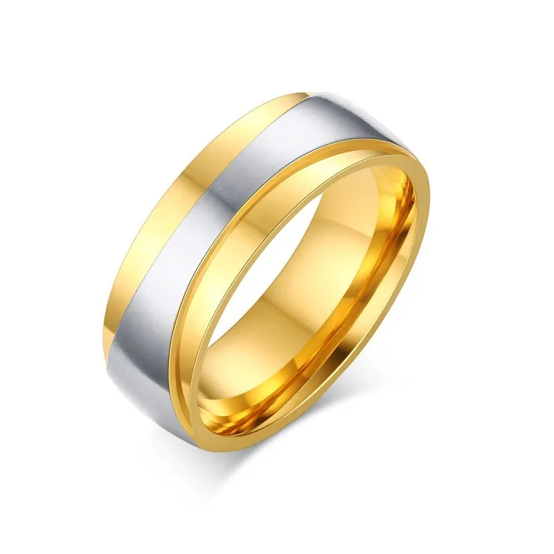 1 piece for Men Пара обручальных колец мужские кольца золотого цвета Alliance anillos anel bague Promise Love обручальные кольца для женщин День святого Валентина - Цвет основного камня: 1 piece for Men