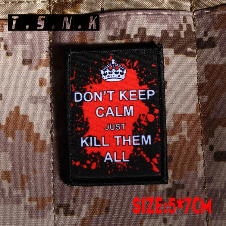 TSNK любителей военной патч армия тактический Boost морали значок &quotне KEEP CALM&quot