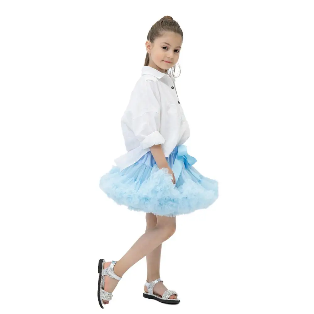 Светло голубая юбка пачка для малышей Детские юбки пачки танцев|skirts for girls|baby tutublue