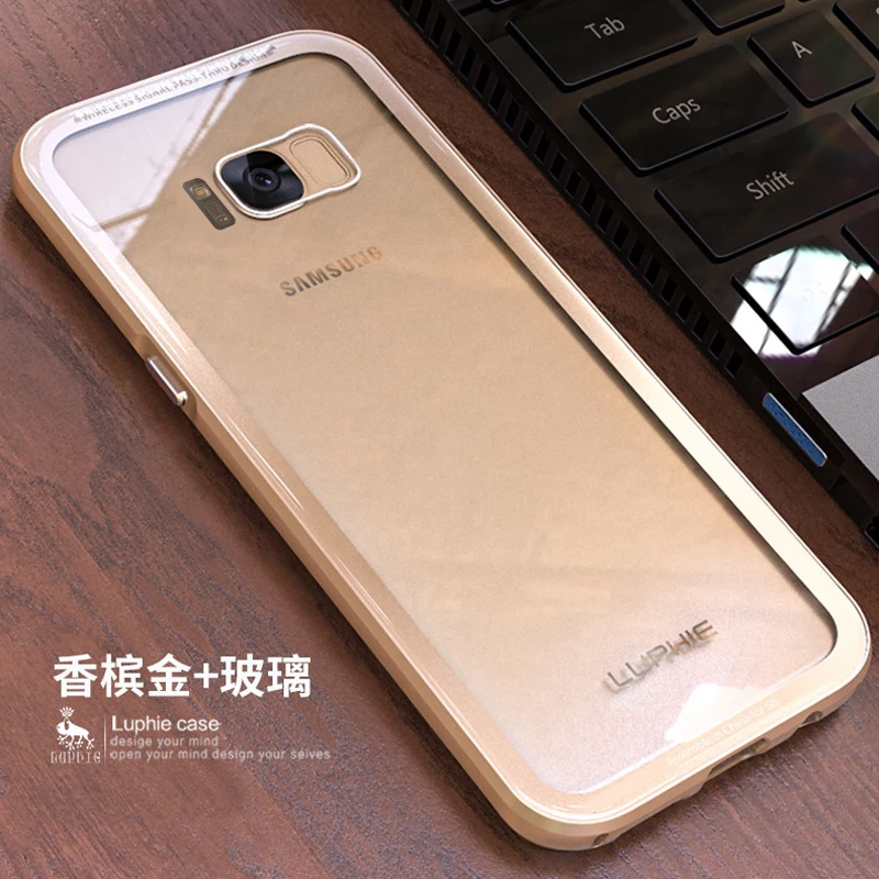 Алюминиевый чехол для телефона samsung S8 Plus Роскошный прозрачное бесцветное стекло