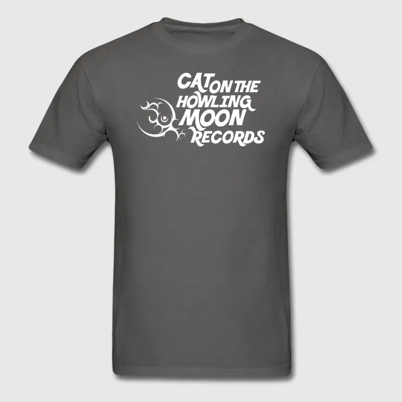 Печатные Для мужчин футболка короткий рукав кошка на вой Луны Crazy милый Camisa