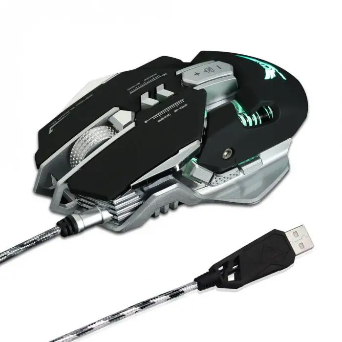 Высококачественная Механическая игровая Проводная usb-мышь 7 кнопок 4000 dpi светодиодный подсветка оптическая компьютерная мышь для геймера