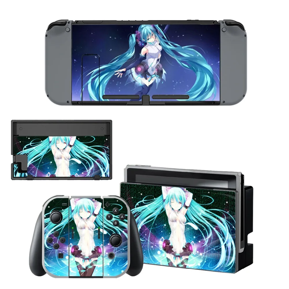 Девушка Hatsune наклейка с изображением Мику Виниловая для защиты кожи Nintendo Switch NS