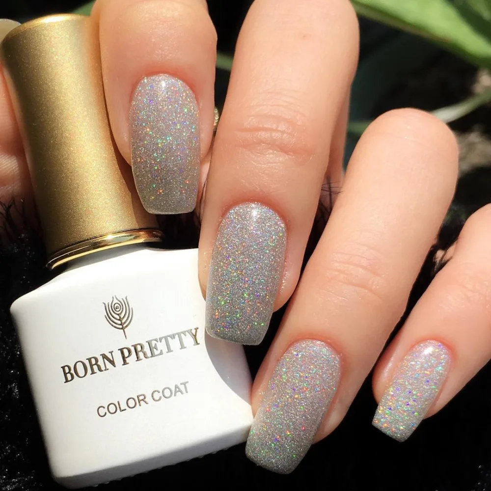 BORN PRETTY гель для ногтей 6 мл мерцающий Блестящий цветной Серебряный Сияющий