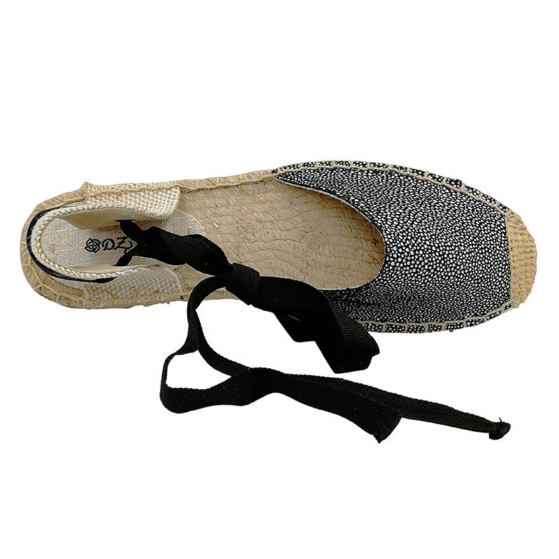 DZYM соломы белье Espadrille Ремешок на щиколотке Женская обувь балетки плоской подошве