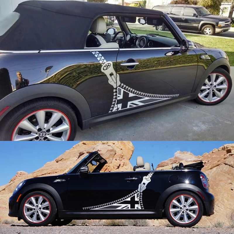 Наклейки на молнии боковые двери и мини Купера R55 R56 R60 F55 F56 F60|car styling|union jackcar stickers