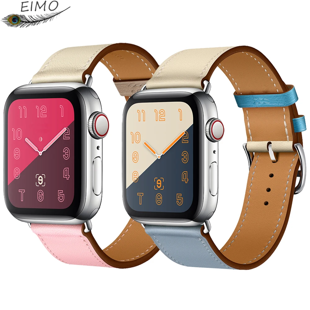 Кожаный ремешок для Apple watch band 38 мм 42 iwatch 40 44 кожаный браслет часов 4 3 2 1 herme|Ремешки