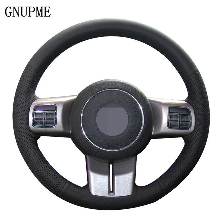 

Handsewing Black Artificial Leather Car Steering Wheel Covers Wrap for Jeep Grand Cherokee 2011-2013 Compass Wrangler Patriot