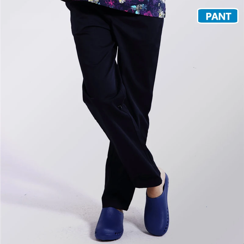 18PT001-HeiLan-Pant ANNO печатная медицинская одежда футболки брюки униформа медсестры стиль в набор скрабов хирургический костюм clinicos уход скрабы - Цвет: 18PT001-HeiLan-Pant