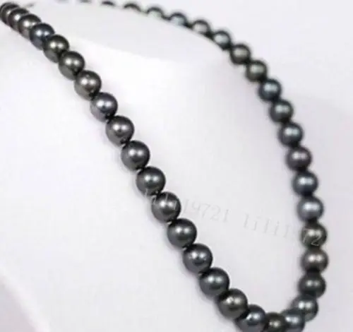 

Бесплатная доставка красивое ожерелье из таитянского черного жемчуга ААА 18 дюймов 9-10 мм