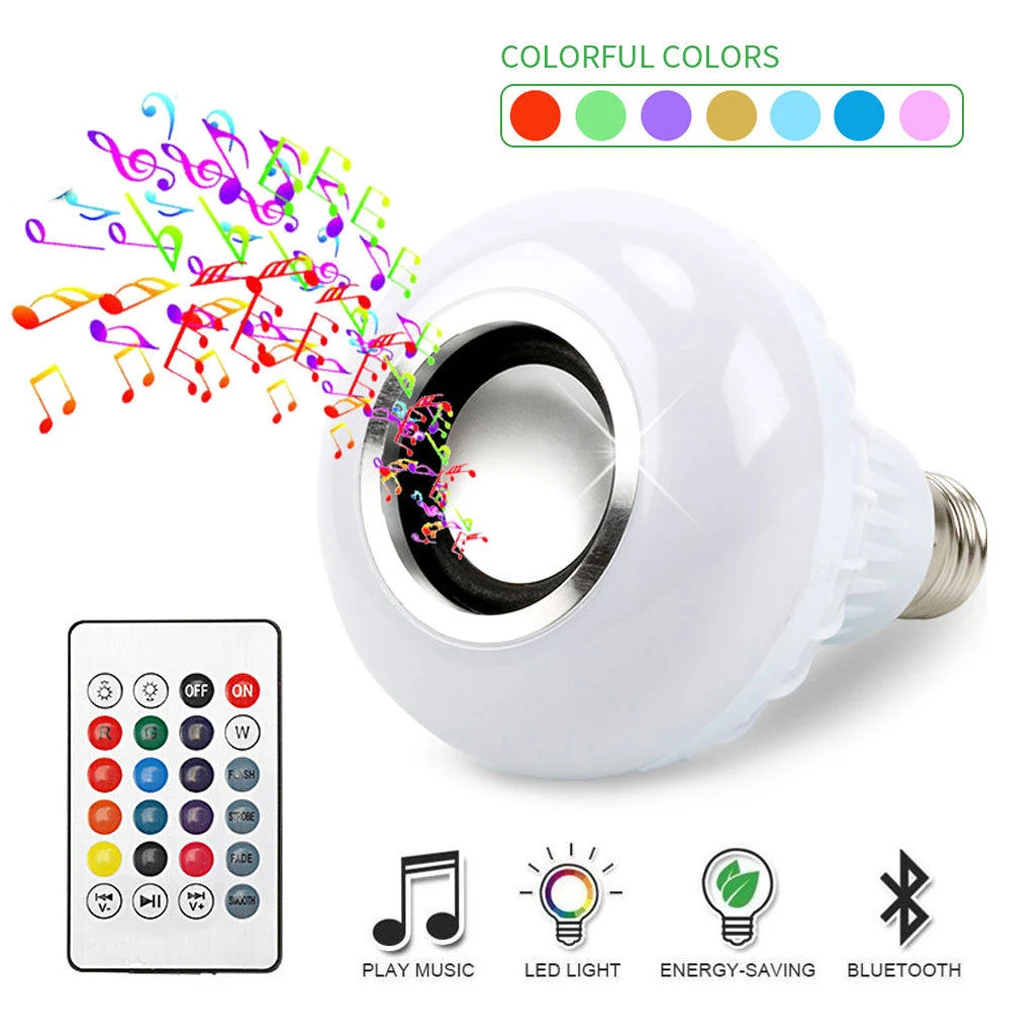 СВЕТОДИОДНЫЙ беспроводной свет лампы bluetooth динамик RGB 12 Вт умная музыкальная игровая лампа+ пульт дистанционного управления