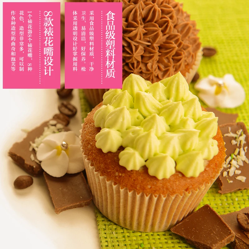 Hot sales Nozzles Icing Cake Decorating Tool2016 Set Piping Syringe Modelling Tools 8 Pcs Bakeware Free Shipping | Дом и сад