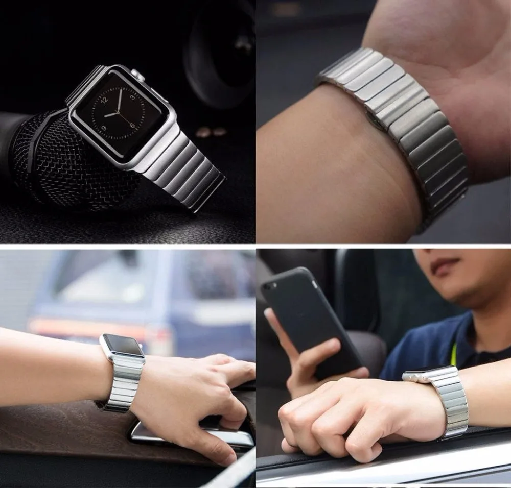 Ремешок из нержавеющей стали для Apple Watch 4 3 2 1 44 мм 38 42 33 мм|Ремешки часов| |