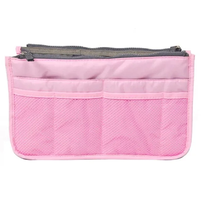 Travel Organizer Portable Beauty Pouch Functional Bag Toiletry Make Up Makeup Organizers Phone Bag Makeup BagCaseCosmetic Bag - Color: pink
