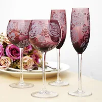 Creative Champagne Flutes Goblet Colored Crystal for Wedding/Party and Home Red Wine Glass of Brandy Goblet Glasses Cups GL005