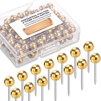map tacks 14 inch metallic golden color diamond beads head marking push pins100 count golden